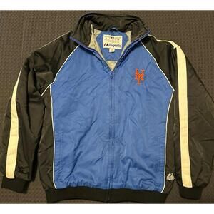Vintage MLB New York Mets Majestic Retro Team Dugout Jacket Youth Size XL
